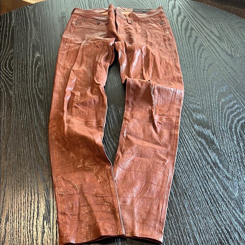 Rag & Bone Burnt Orange Leather Pants